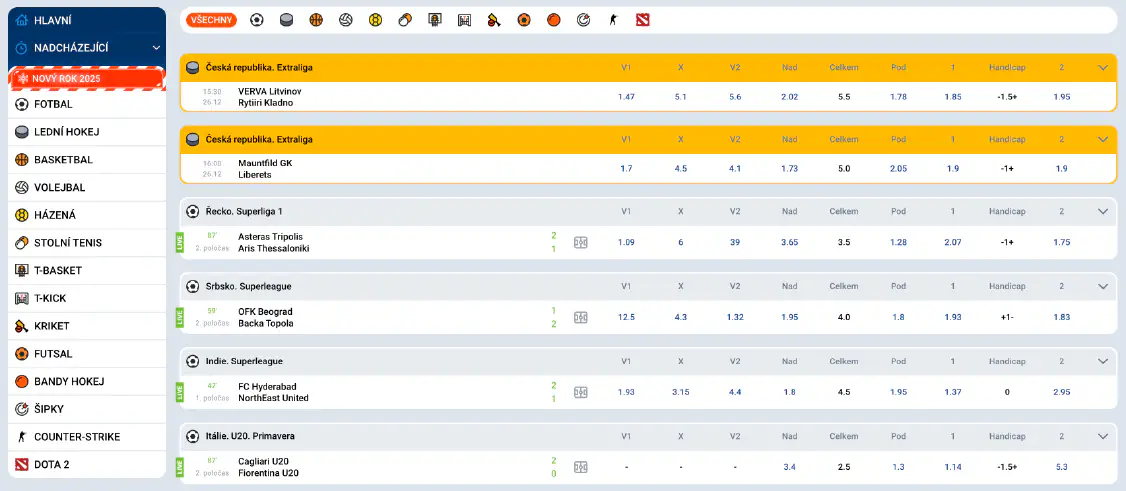Sportovní Sázky v Mostbet